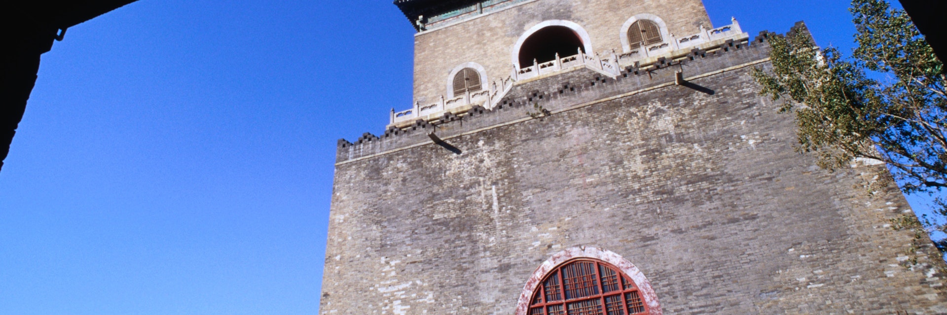 The 33 metre (108ft) Bell Tower in Dongcheng, Beijing. The tower was first constructed during the Ming dynasty in 1420.