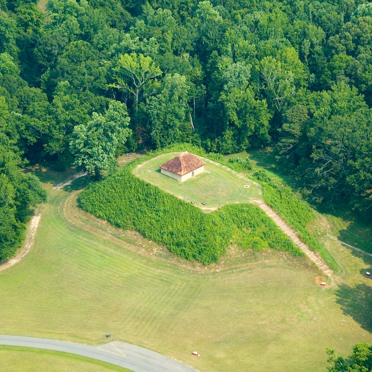 Moundville Park is a historical site of Native American mound dwellers.For similar images: