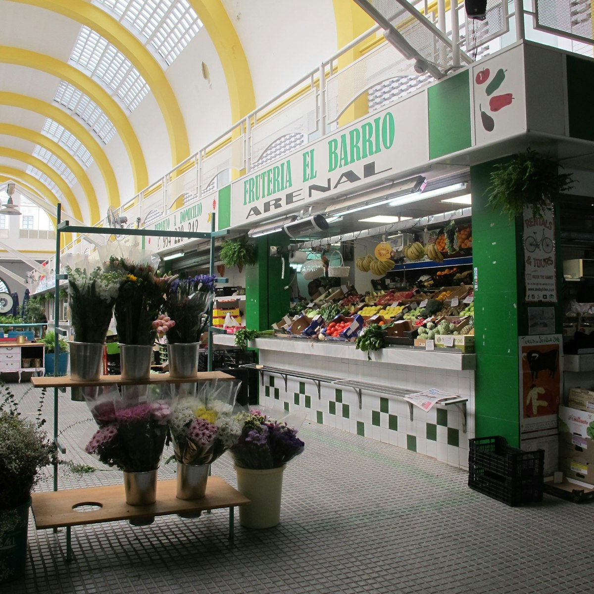 stalls inside market