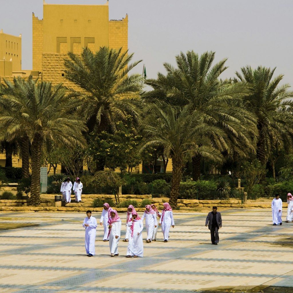 Students in square at National Museum, Riyadh, Riyadh Province, Saudi Arabia