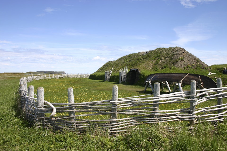 Norse sod hut at L.#8217;Anse aux Meadows, Newfoun