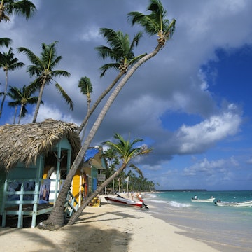 Huts on beach, Bavaro Beach, Dominican Republic