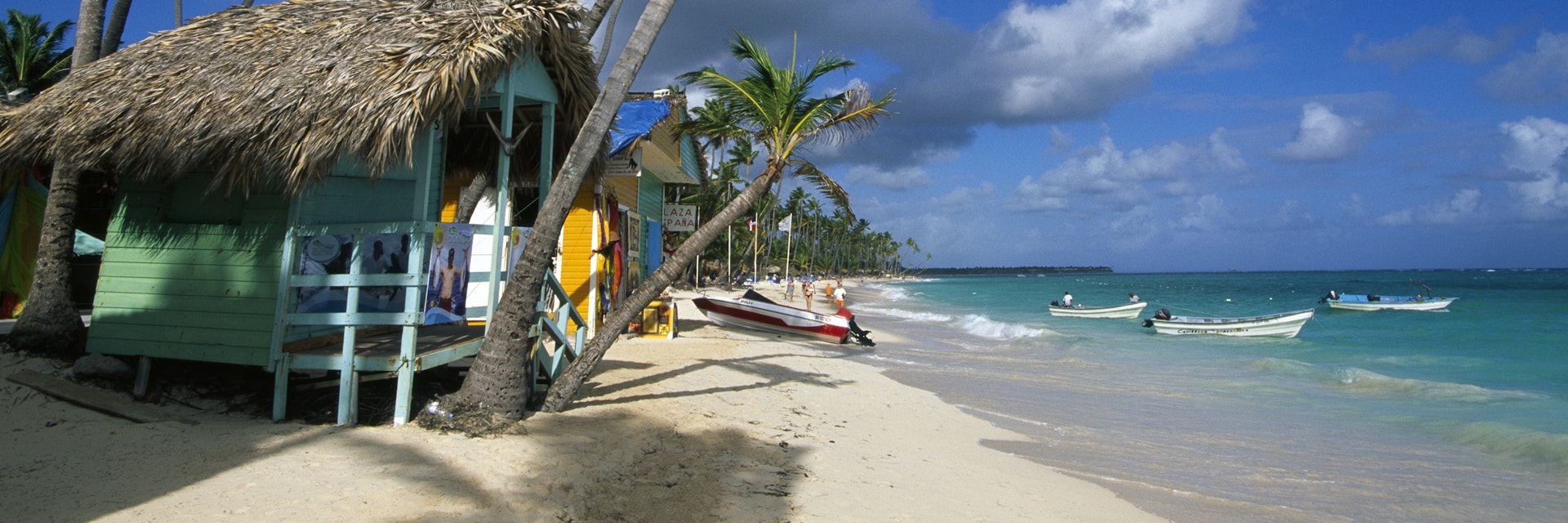 Huts on beach, Bavaro Beach, Dominican Republic