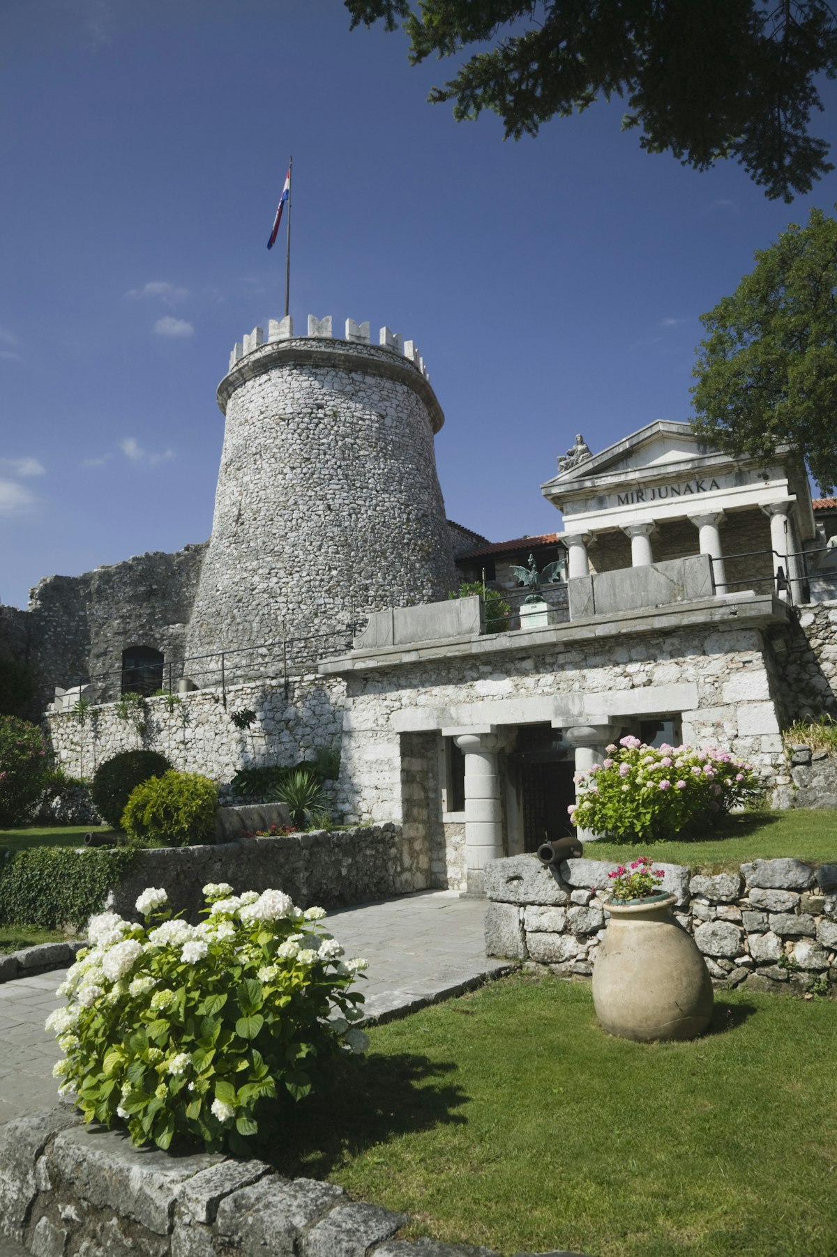 Trsat Castle, fort interior courtyard, Rijeka, Kvarner Region, Croatia