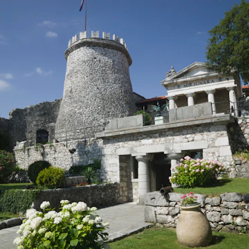 Trsat Castle, fort interior courtyard, Rijeka, Kvarner Region, Croatia