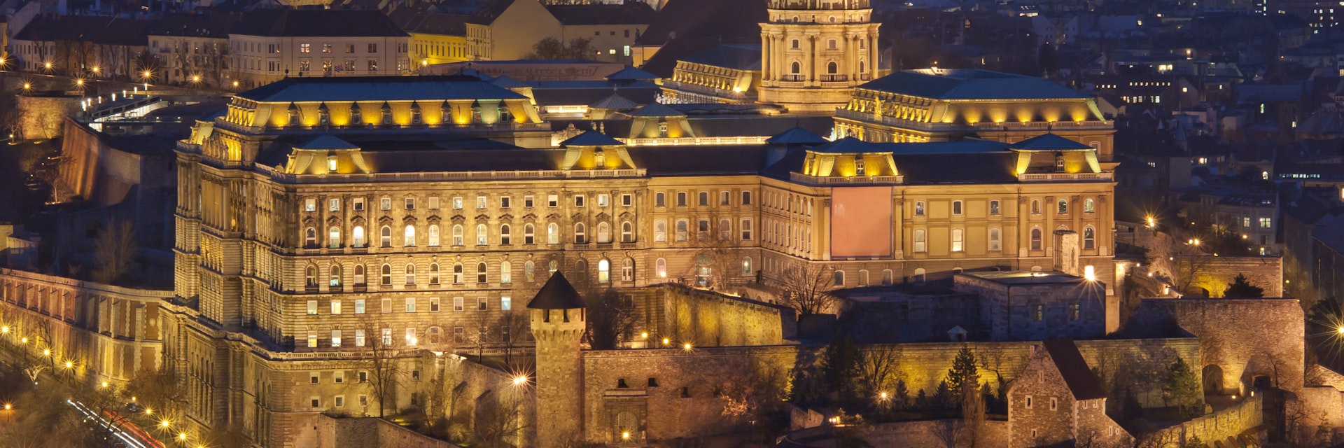 Royal Palace by night, Budapest