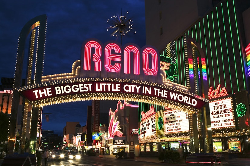 USA, Nevada, Reno, Neon Sign, North Virginia Street