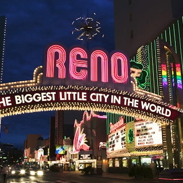 USA, Nevada, Reno, Neon Sign, North Virginia Street