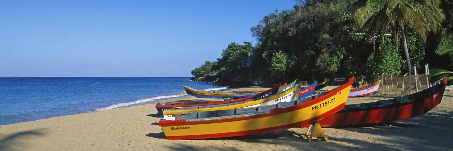 Fishing boats on Crash Boat Beach, Aguadilla, Puerto Rico, Caribbean