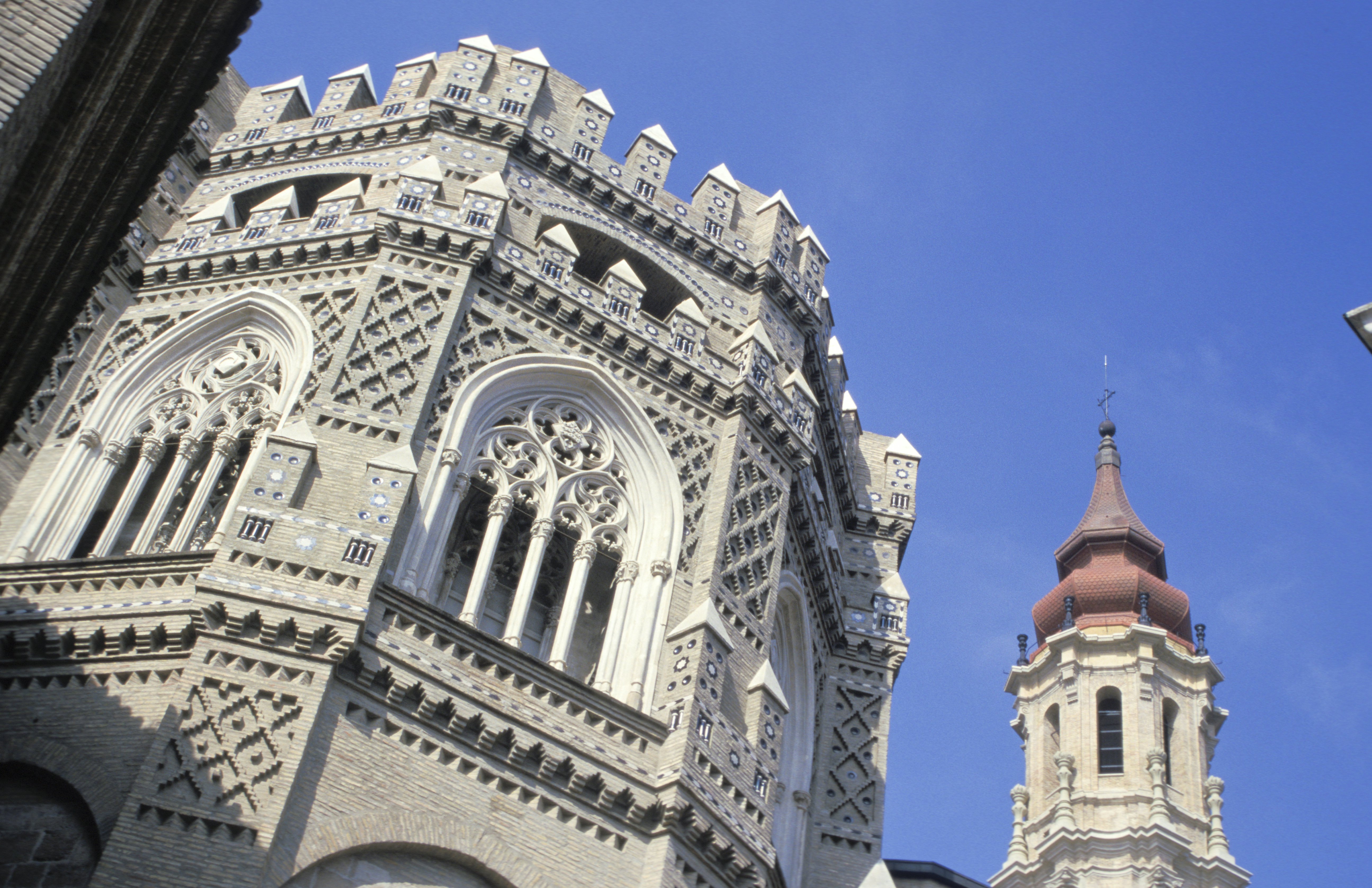 Spain, Zaragoza, La Seo, Mixture Of Architectural Styles. (Photo by Education Images/UIG via Getty Images)