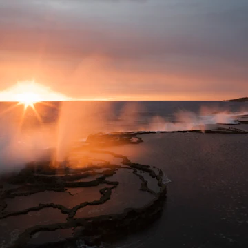 Sunset at the Mapu'a 'a Vaca (Chief's Whistles) Blowholes.