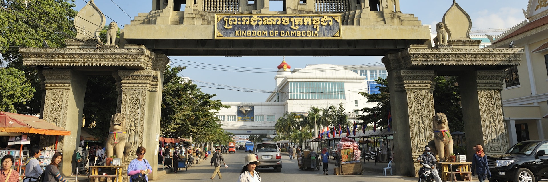 Border crossing into Cambodia.