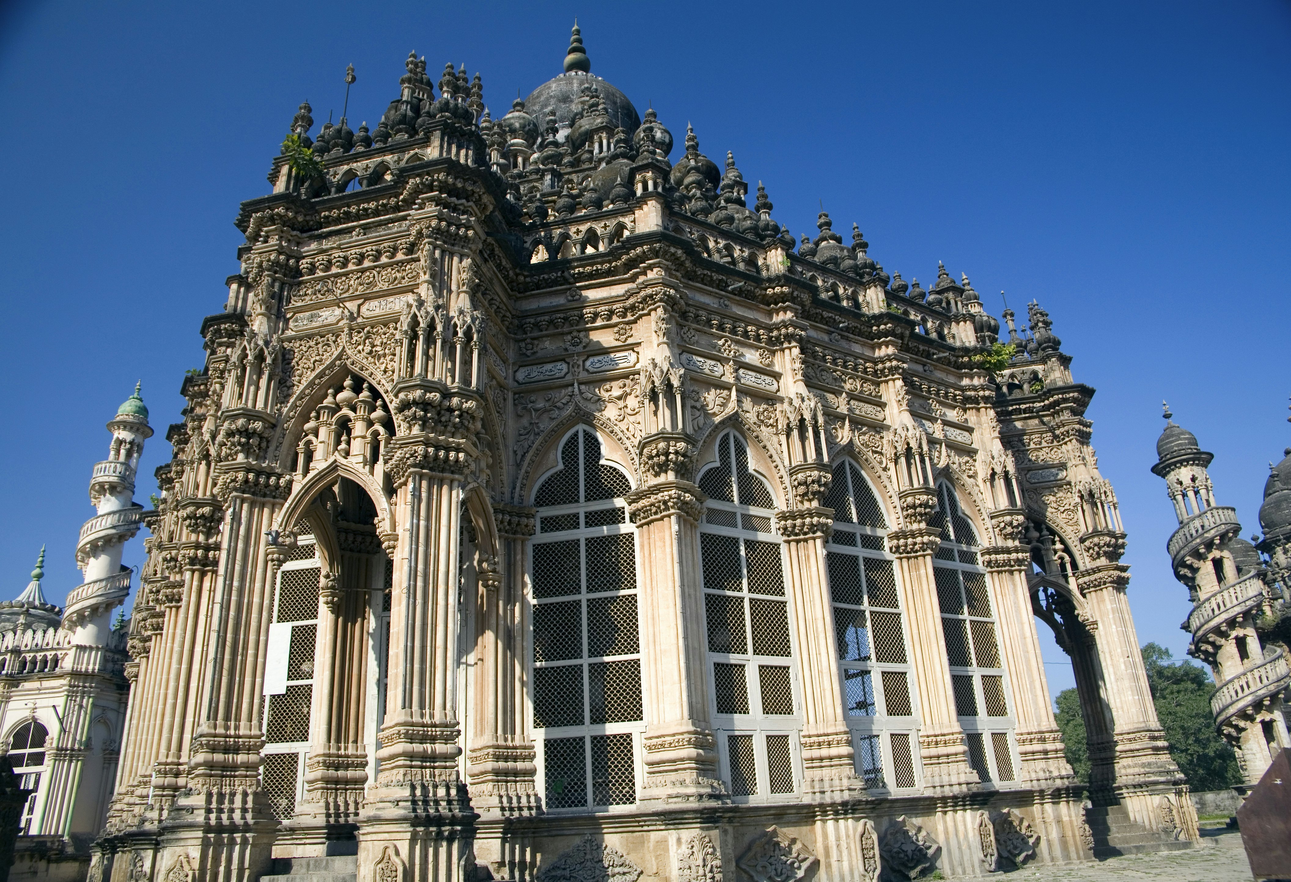 Indo-European architecture of Mahabat Maqbara sheltering the grave of Nawab Mahabat KhanII.