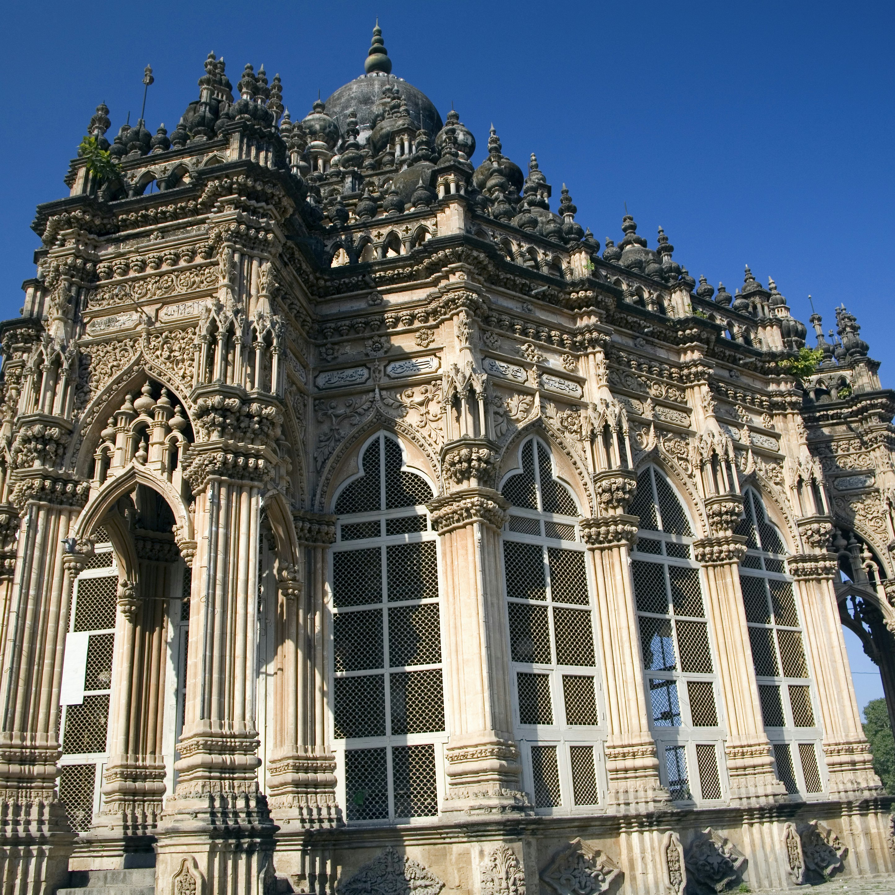 Indo-European architecture of Mahabat Maqbara sheltering the grave of Nawab Mahabat KhanII.
