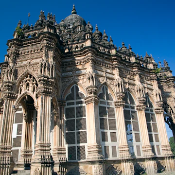 Indo-European architecture of Mahabat Maqbara sheltering the grave of Nawab Mahabat KhanII.