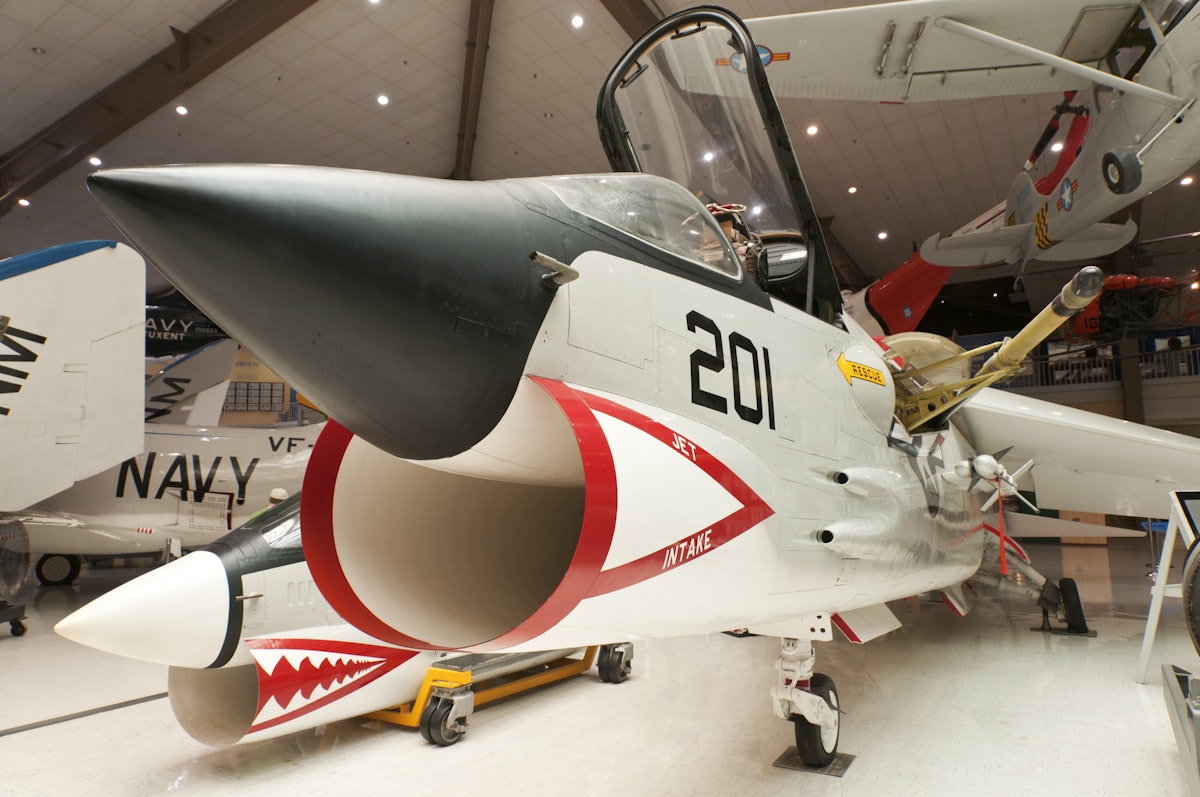 National Naval Aviation Museum, F-8A Crusader aircraft.