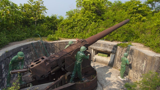 Artillery display on Cat Ba Island