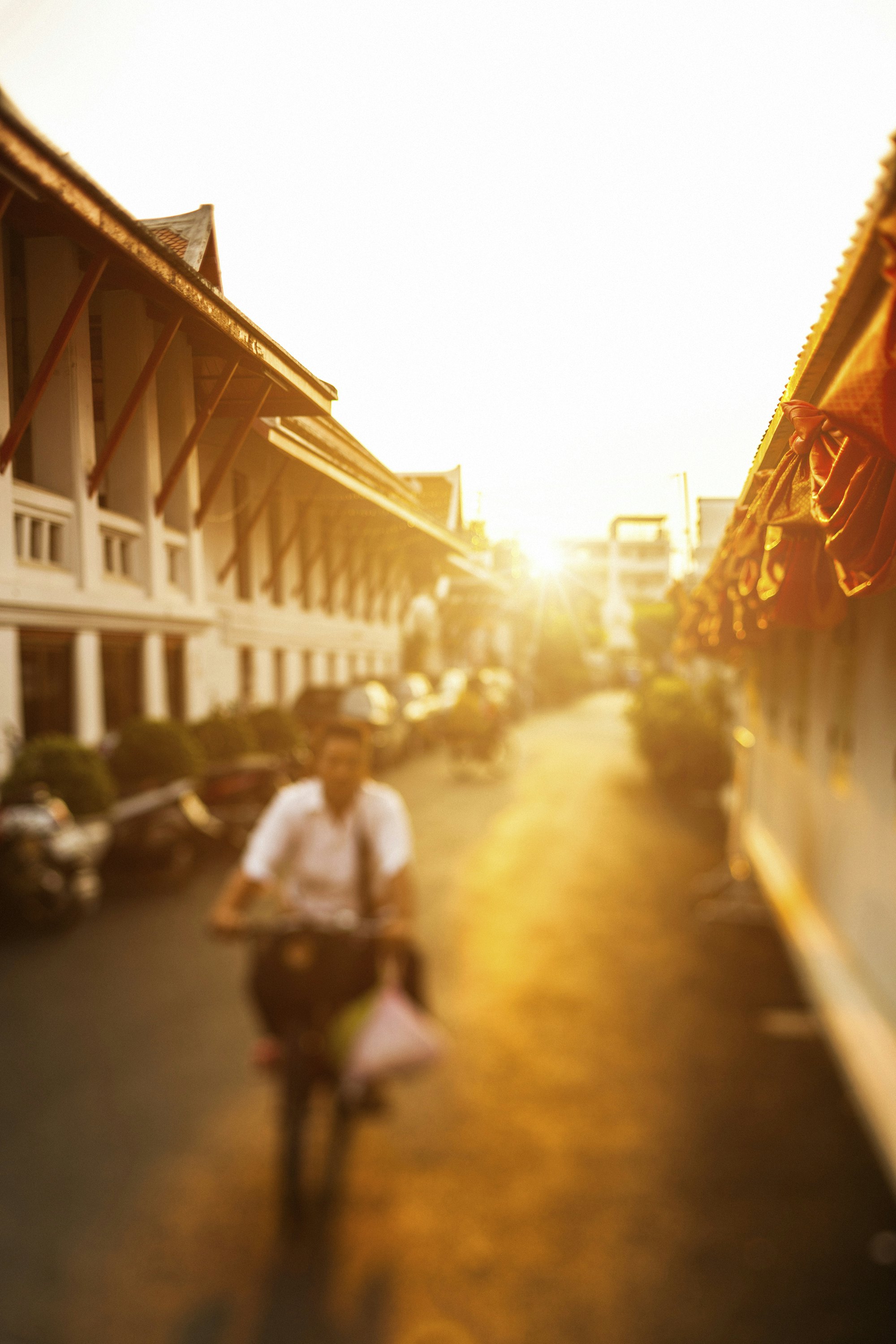 Cycling in Bangkok at Sunset