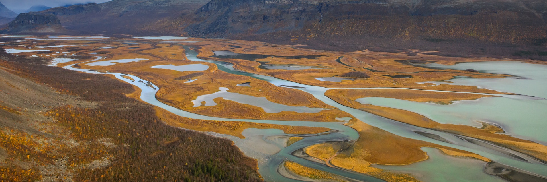 Aerial view of Sarek National Park