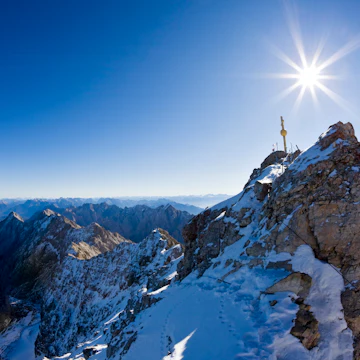 Germany, Bavaria, Wetterstein mountains, Zugspitze, Summit cross