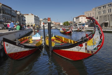 Aveiro, Portugal. Moliceiros. Traditional boats.