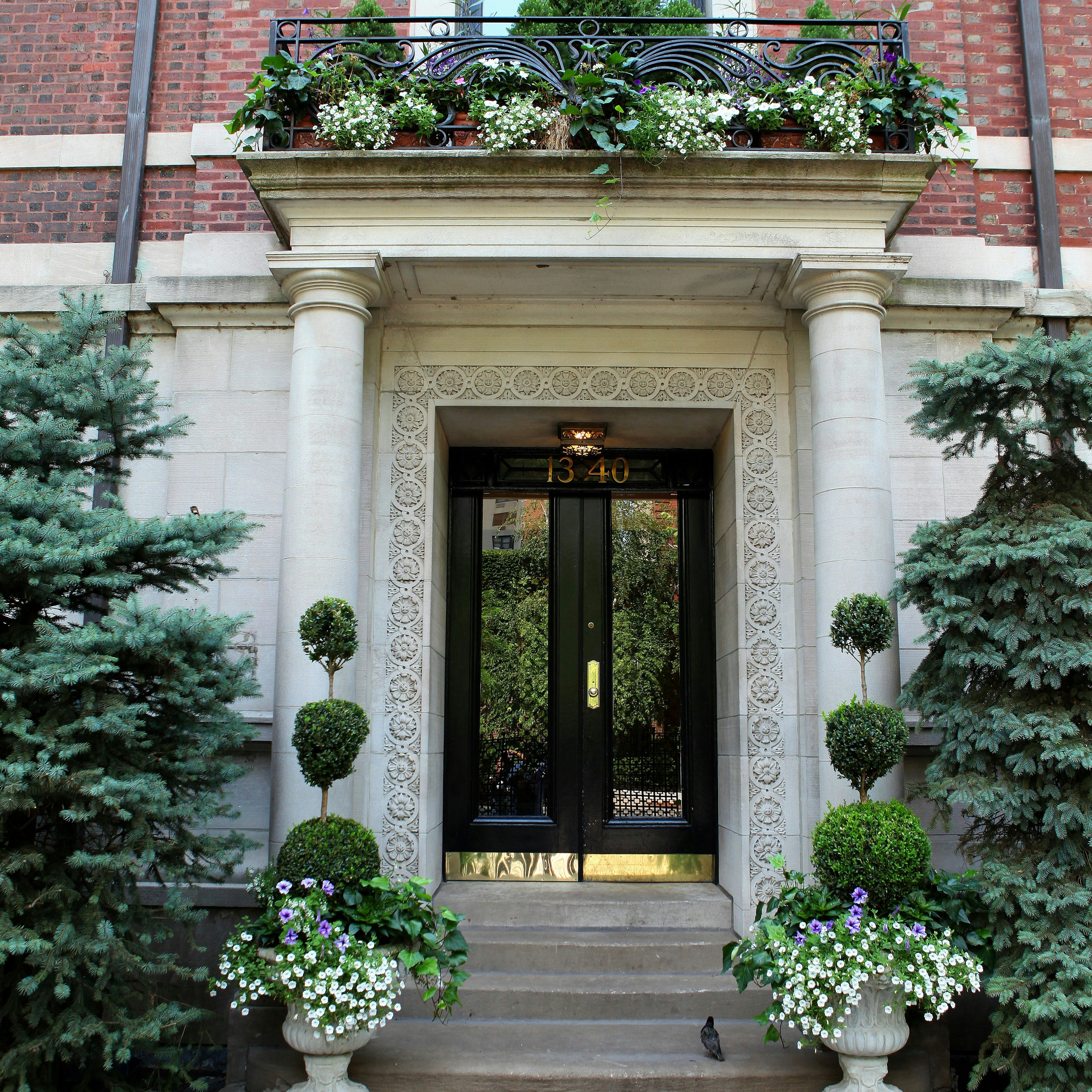 CHICAGO - JULY 21: Front door of the original Playboy Mansion in Chicago's Gold Coast, in Chicago, Illinois on JULY 21, 2013. (Photo By Raymond Boyd/Getty Images)...
