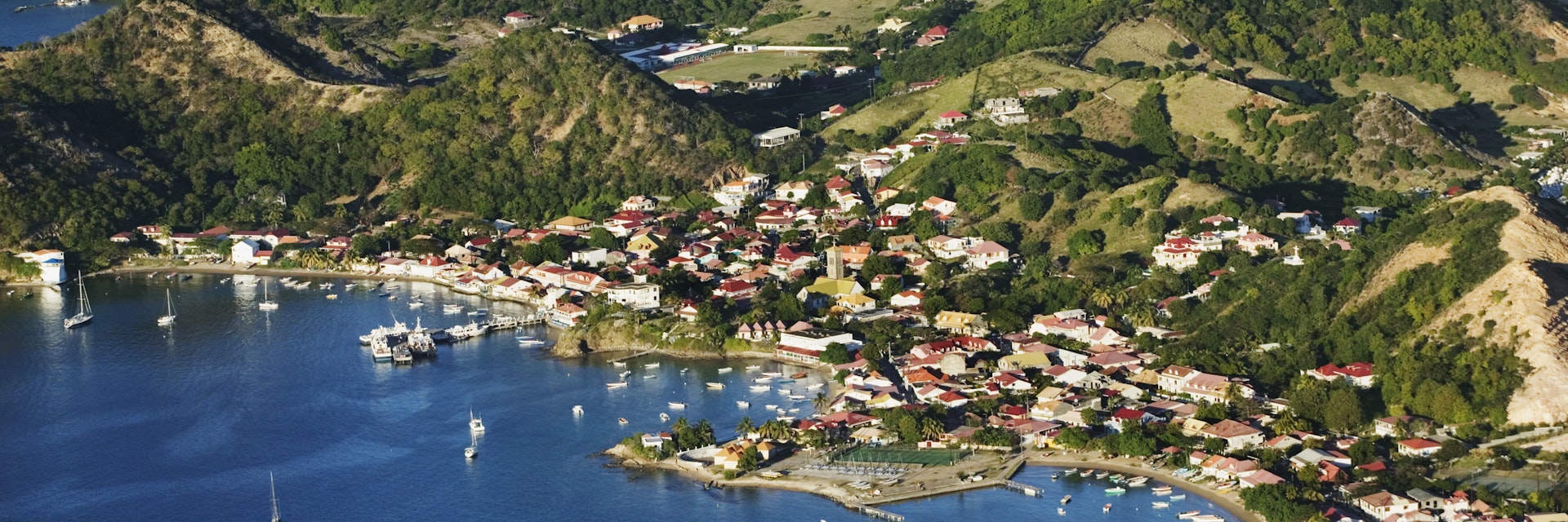 Caribbean, Guadeloupe, lles des Saintes, Terre de Haut, aerial view