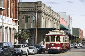 USA, Texas, Galveston, streetcar