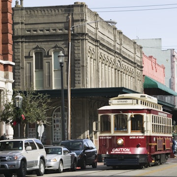USA, Texas, Galveston, streetcar