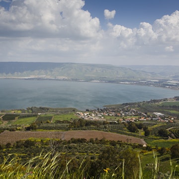 View over the Sea of Galilee (Lake Tiberias), Israel. Middle East