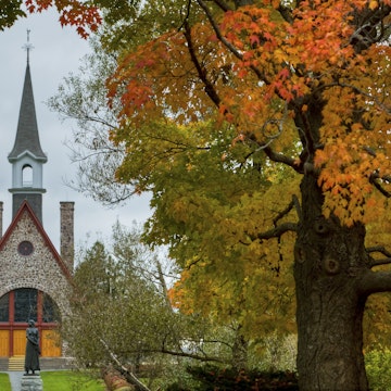 Grand Pre Church in the fall, Annapolis Valley, Nova Scotia.