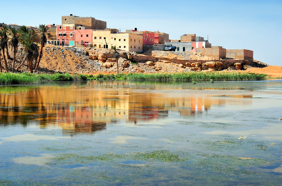 Western Sahara: El Aaiun  seen from the wadi