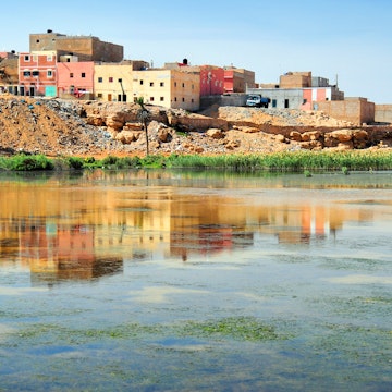 Western Sahara: El Aaiun  seen from the wadi