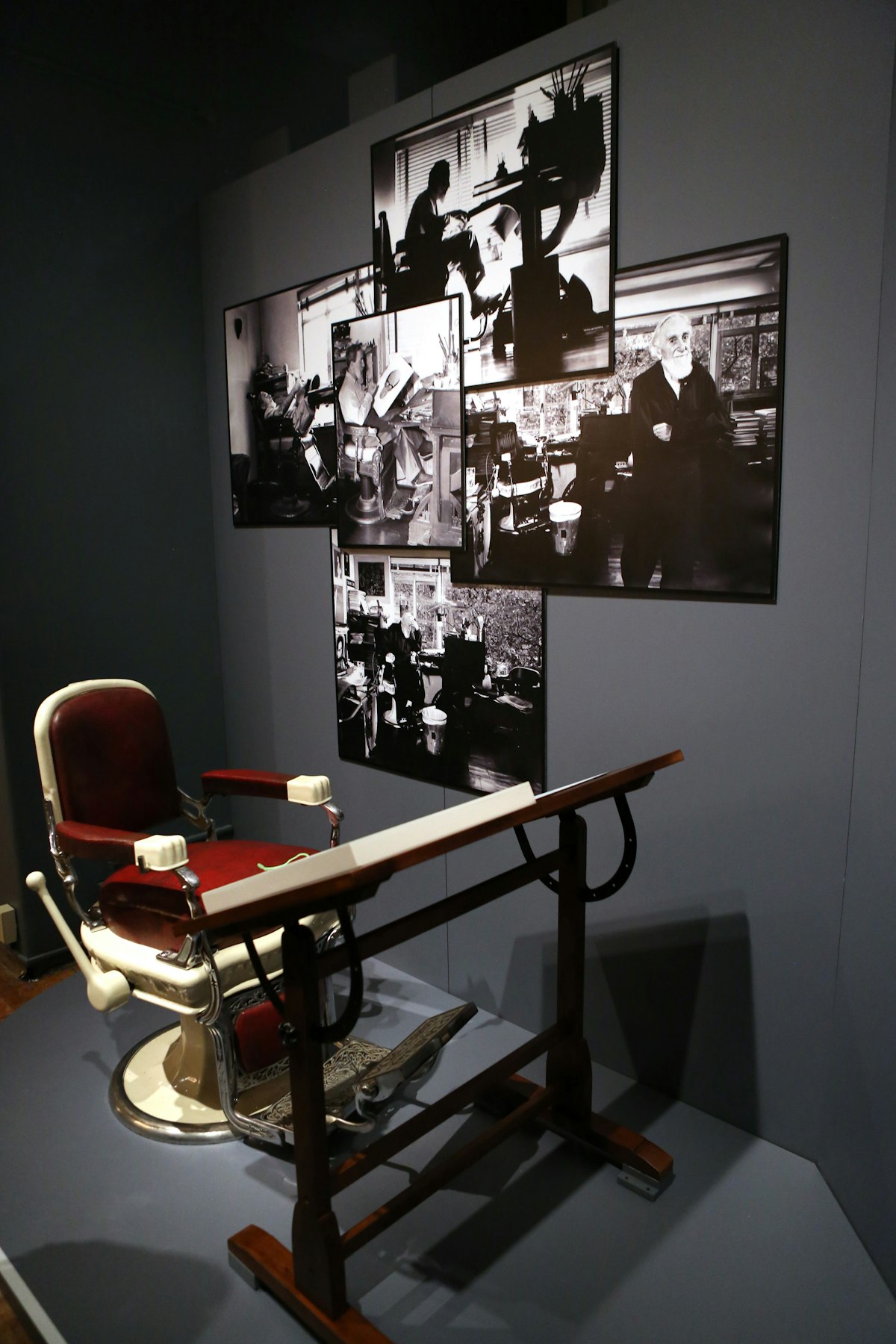 NEW YORK, NY - MAY 20:  The Barber Chair at 'The Hirschfeld Century: The Art of Al Hirschfeld' Exhibit at the New York Historical Society on May 20, 2015 in New York City.  (Photo by Walter McBride/WireImage)