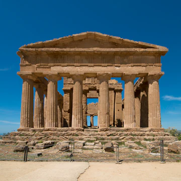 Agrigento, in Sicily. Concordia Temple, frontal view