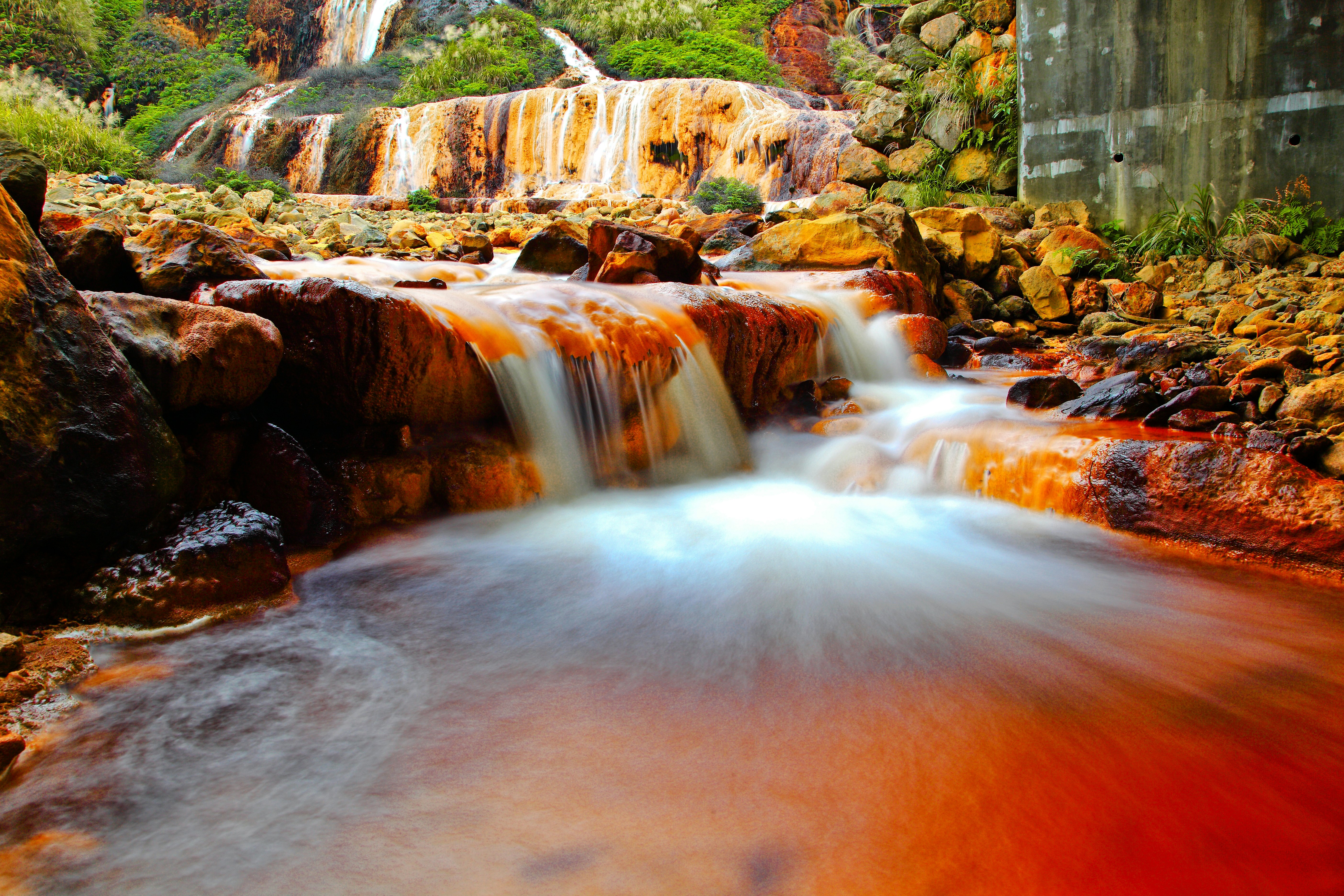 Golden waterfall,Jiufen,Taiwan