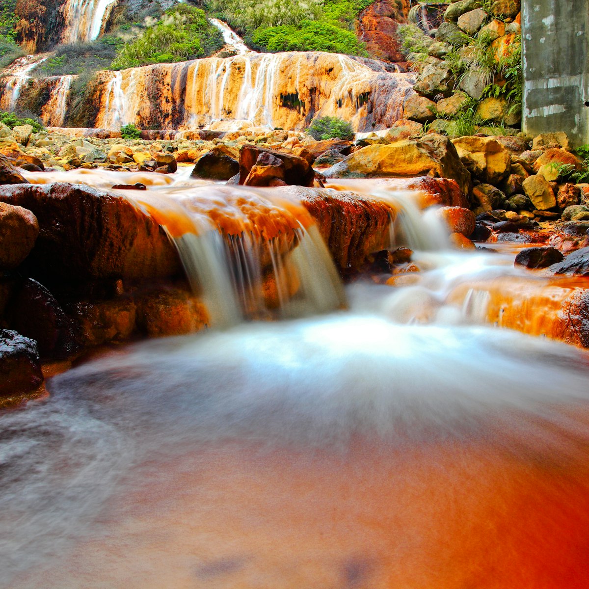 Golden waterfall,Jiufen,Taiwan