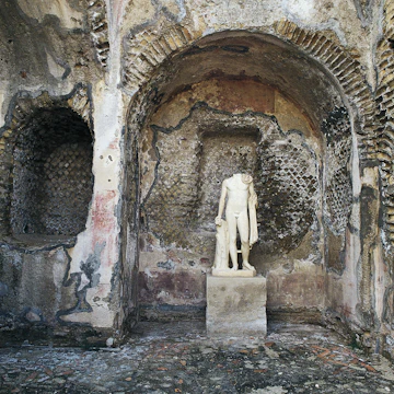 Headless statue of Mercury, Archaeological Park of Baia, Campania, Italy, Roman civilization, 1st century BC-1st century AD