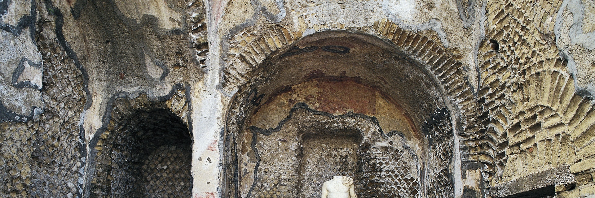 Headless statue of Mercury, Archaeological Park of Baia, Campania, Italy, Roman civilization, 1st century BC-1st century AD