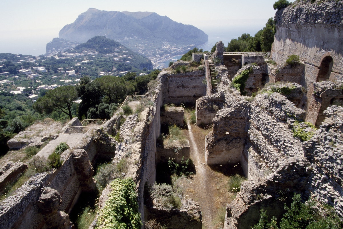 Ruins of Villa Jovis, Capri, Campania, Italy, Roman civilization, 1st century