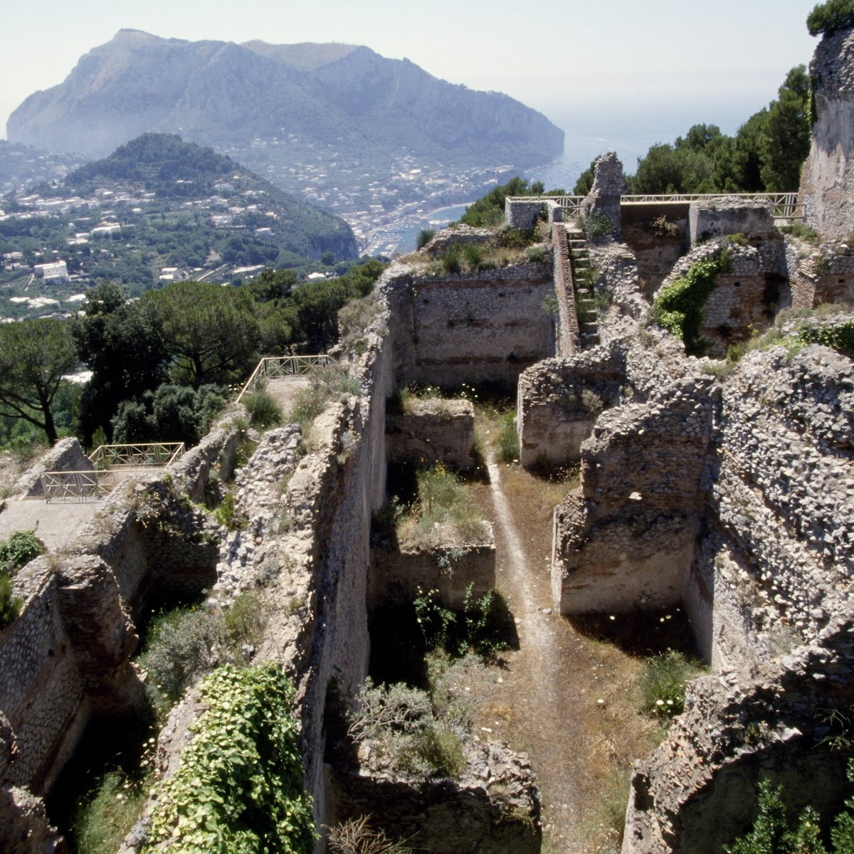 Ruins of Villa Jovis, Capri, Campania, Italy, Roman civilization, 1st century