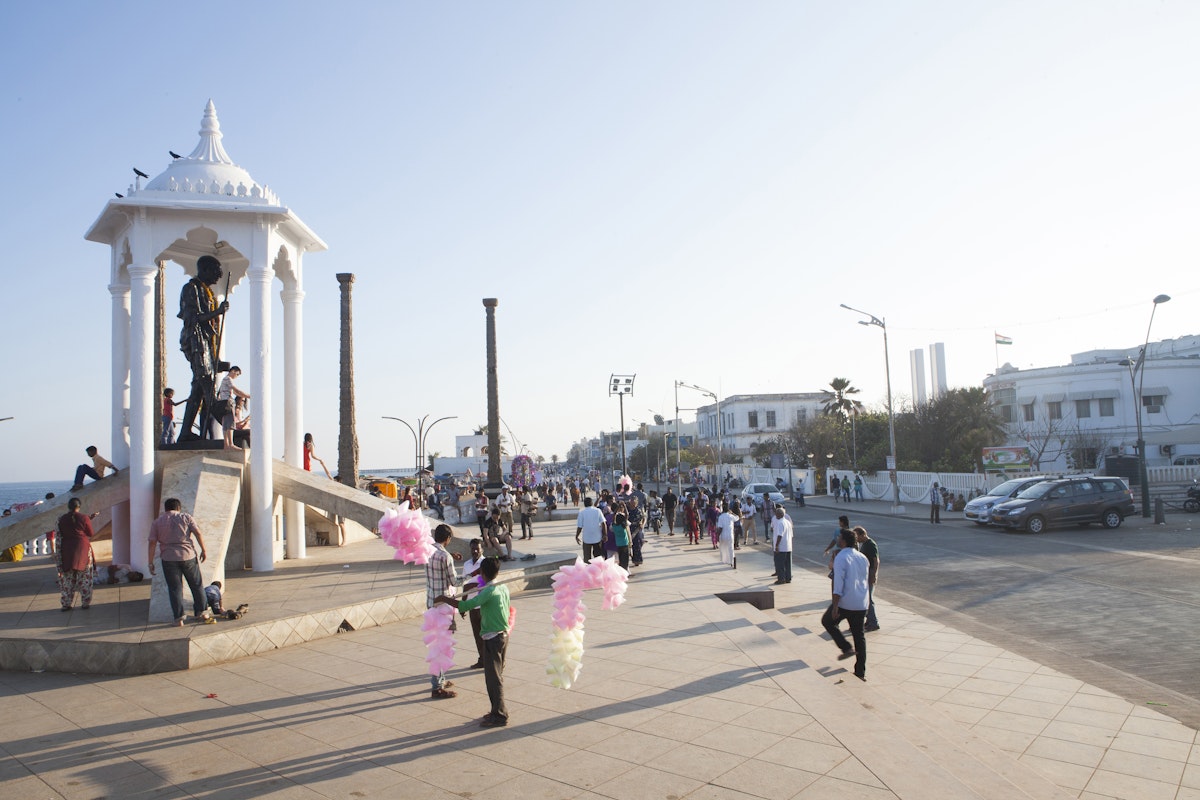 The promenade in Pondicherry,India
