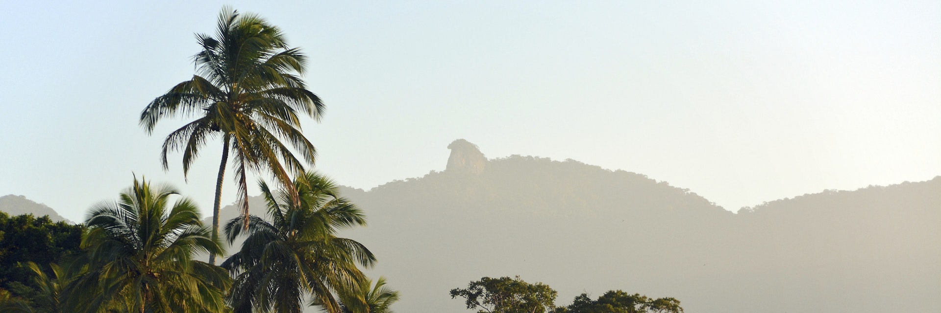 Coastal rainforest of Brazil's Costa Verde with Mt Pico do Papagaio, Ilha Grande, State of Rio de Janeiro, Brazil