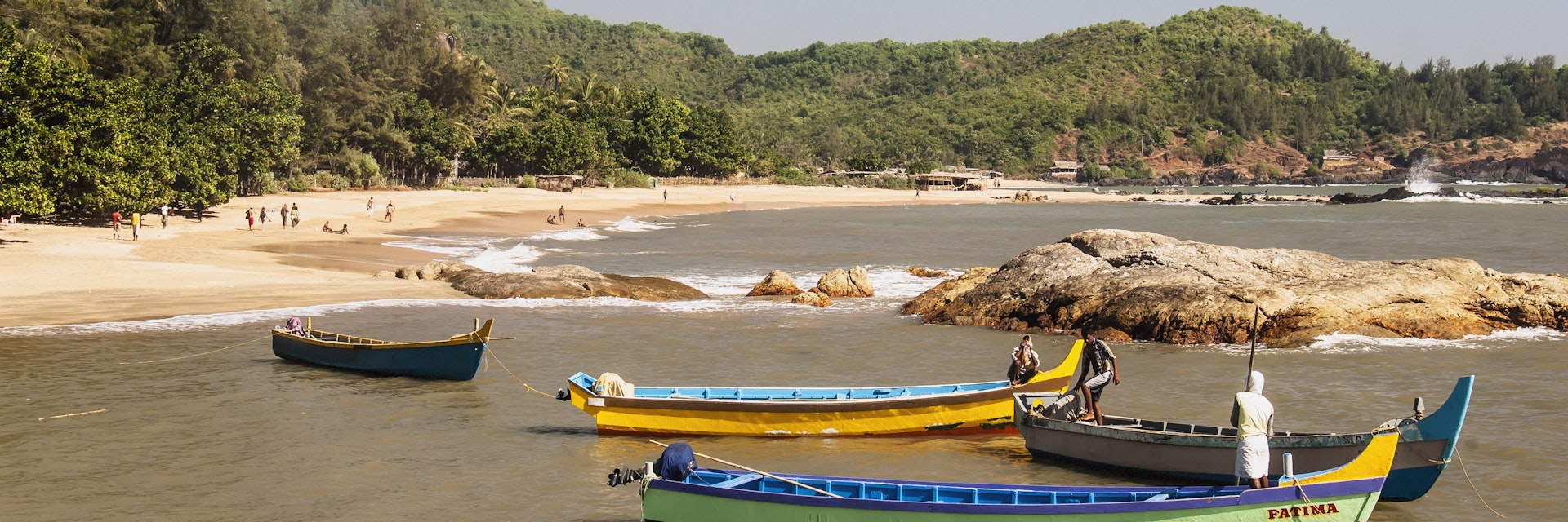 India, Karnataka, Fishing Boats On Kudle And Om Beaches