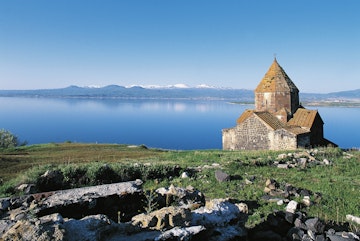 ARMENIA - APRIL 08: Holy Mother of God Church, 1215-1255, on Lake Sevan, Armenia. (Photo by DeAgostini/Getty Images)