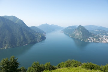 Panoramic view over Lago di Lugano