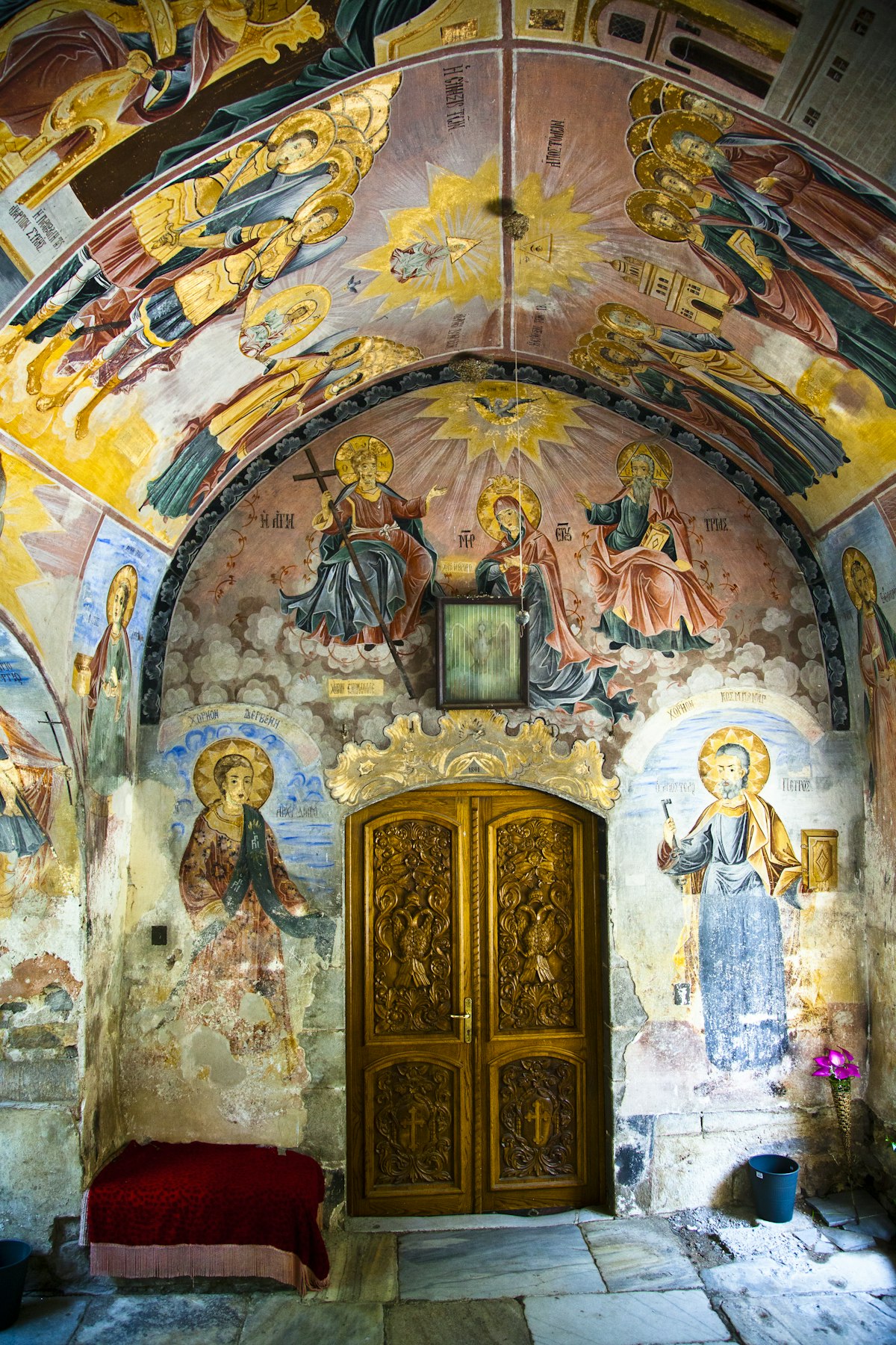 Frescos in the entrance to Bachkovo Monastery