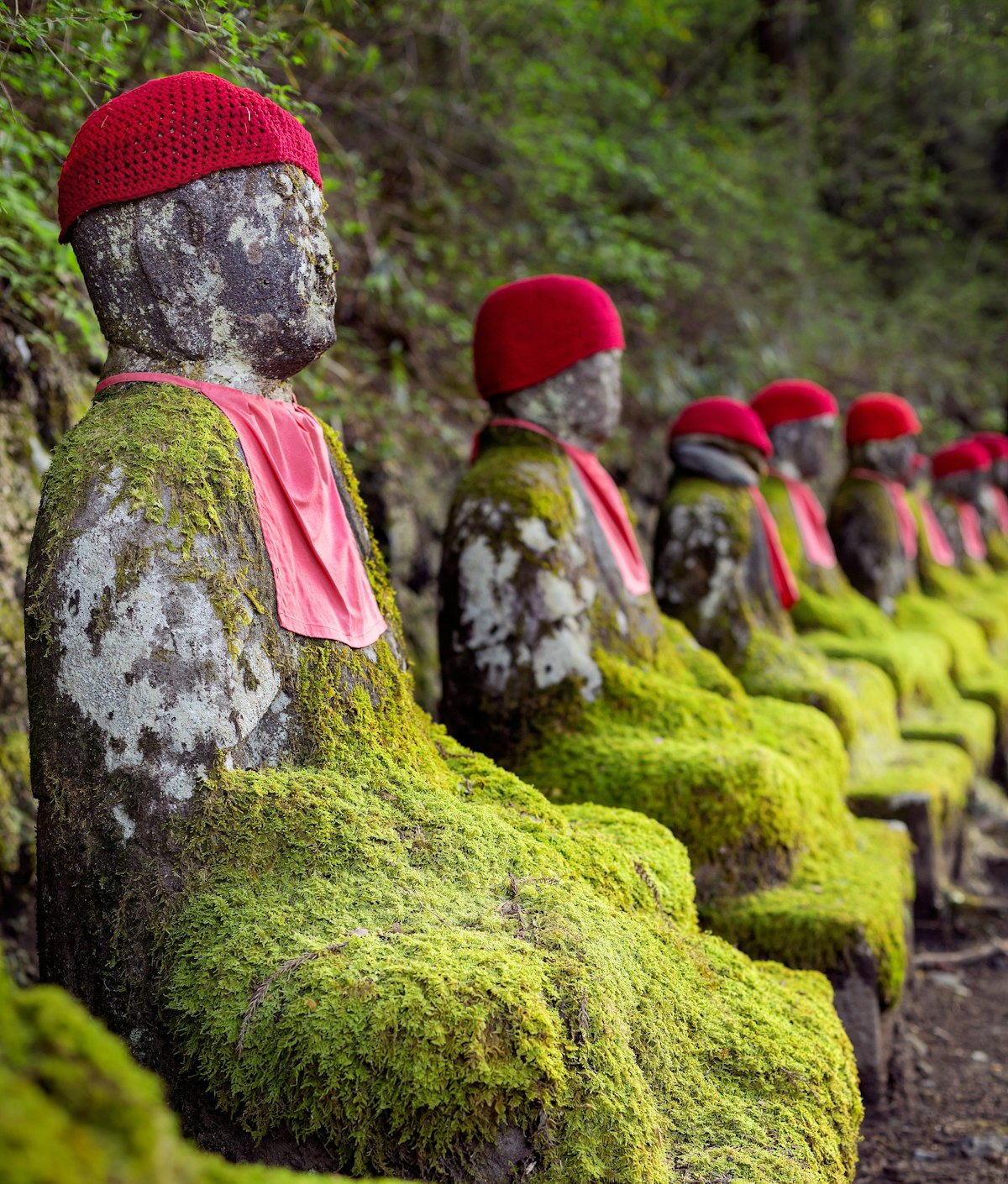 Kanmangafuchi's Stone Jizo statues.