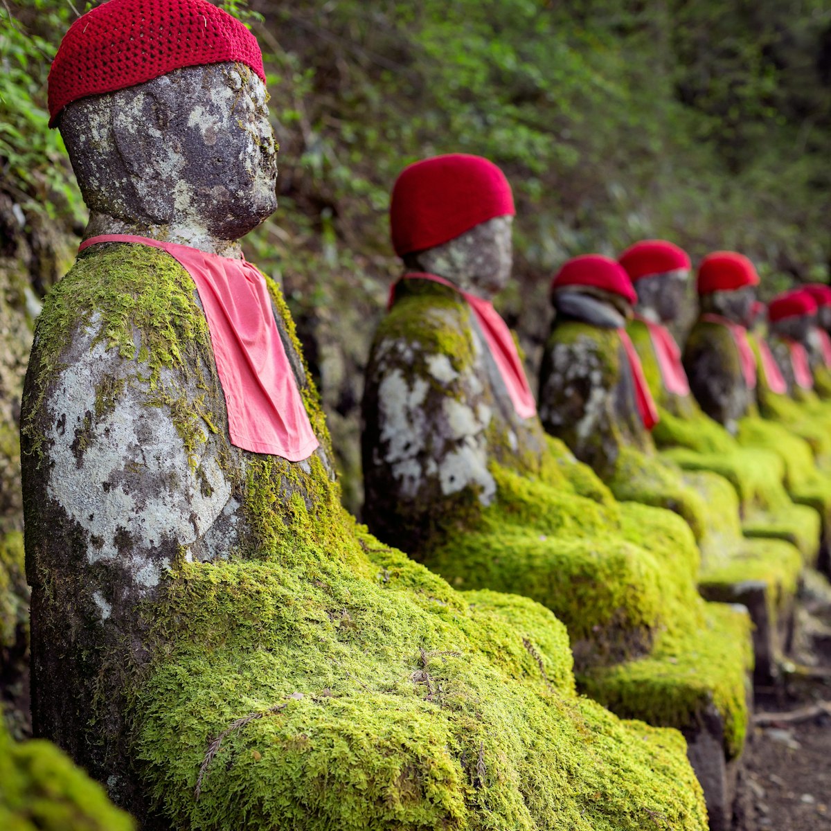 Kanmangafuchi's Stone Jizo statues.