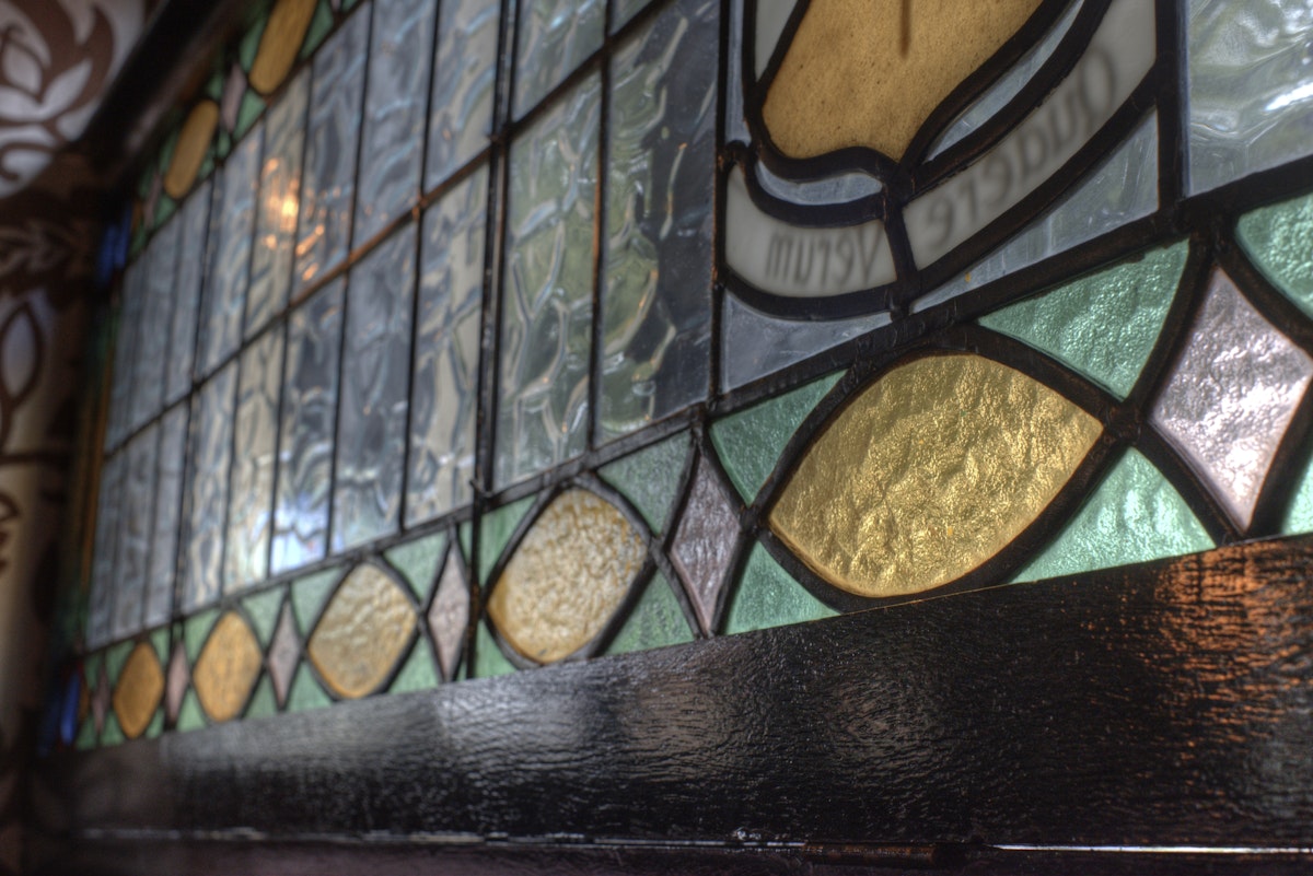 Pub stained glass window